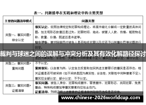裁判与球迷之间的误解与冲突分析及其有效化解路径探讨